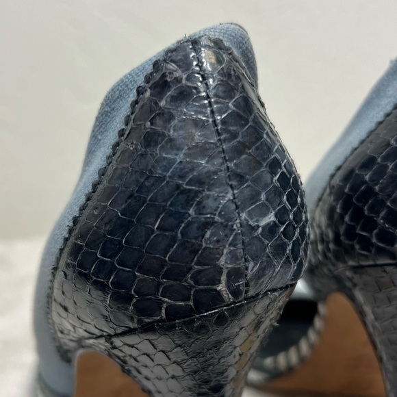 L.A.M.B. by Gwen Stefani pointed-toe heels blue canvas Size 8.5 - Picture 6 of 15